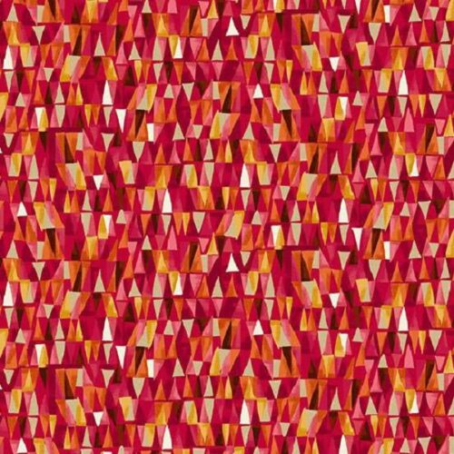 159_R Geometric Red, Golden by Makower