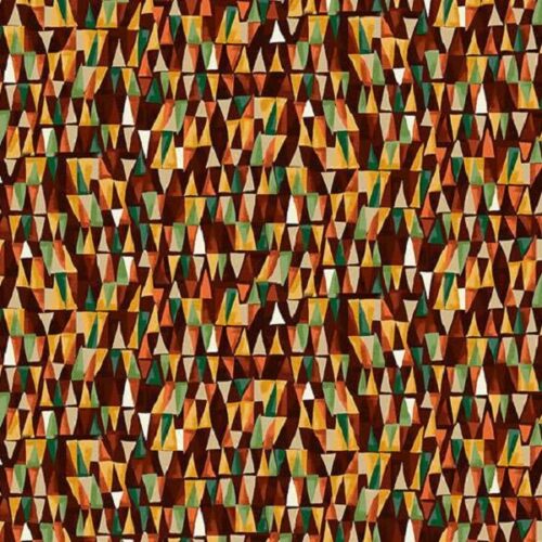 159_V Geometric Brown, Golden by Makower
