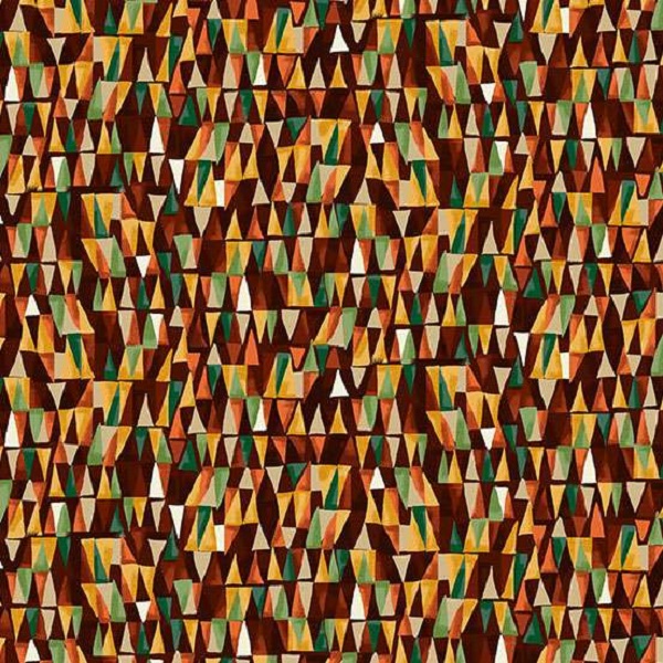 159_V Geometric Brown, Golden by Makower
