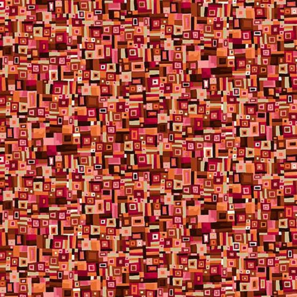 160_R Patchwork Red, Golden by Makower