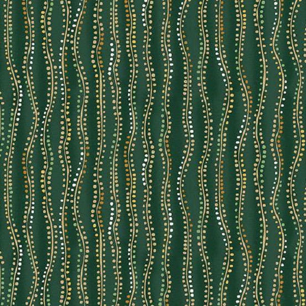 161_G Stripe Green, Golden by Makower