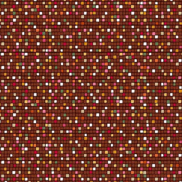 162_V Mosiac Brown, Golden by Makower