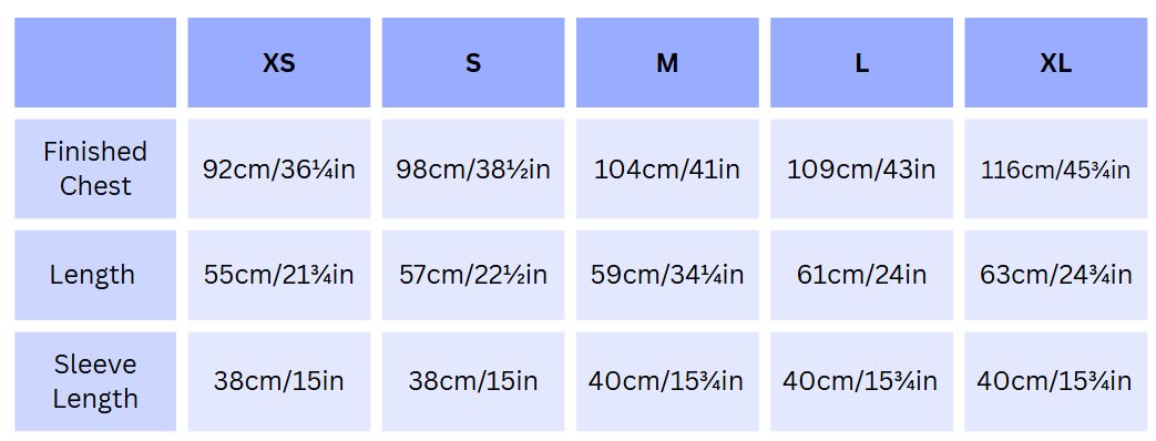 Dusk Pattern, Studio Linen by Erica Knight Sizing