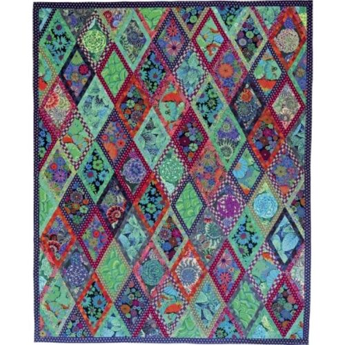 Mossy Bordered Diamonds Quilt Fabric Pack, Quilts in London by Kaffe Fassett
