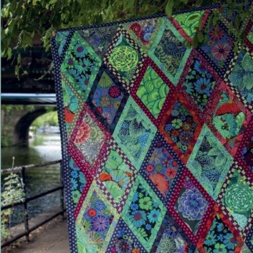 Mossy Bordered Diamonds Quilt Fabric Pack, Quilts in London by Kaffe Fassett Lifestyle