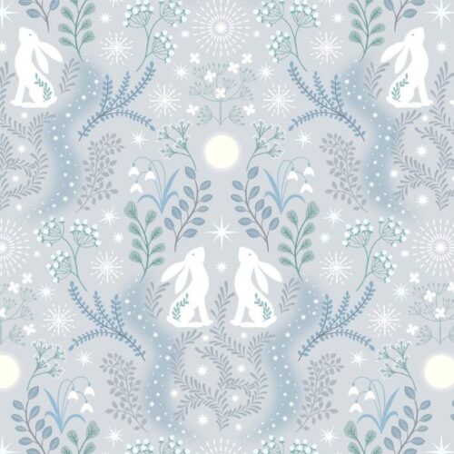 A947A Winter Hare on Light Silver, A Winter's Moon by Lewis & Irene