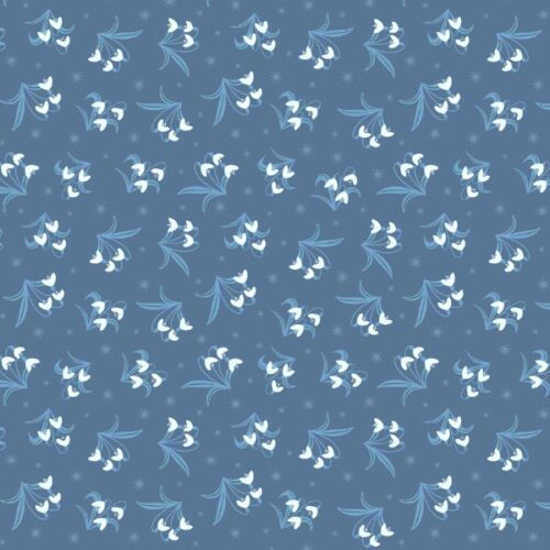 A951C Snowdrops on Twilight Blue, A Winter's Moon by Lewis & Irene