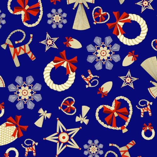 AC7C Straw Decorations Large on Blue
