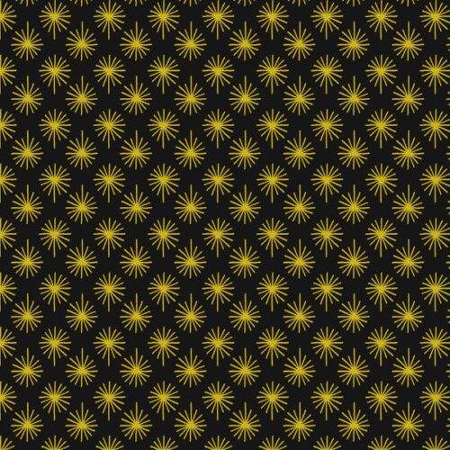 C122C Gold Metallic Star on Black, Away in a Manger by Lewis & Irene