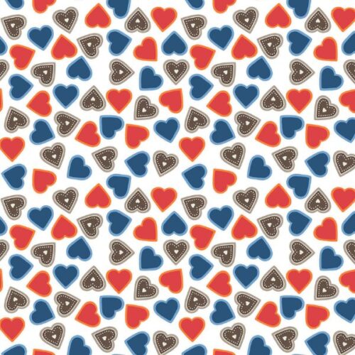 CE43 Hearts on White, Tomten's Folklore by Lewis & Irene