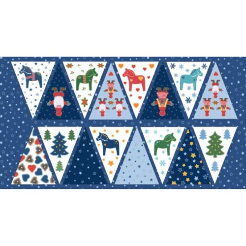 CE57 Tomten's Folklore Christmas Bunting Panel by Lewis & Irene