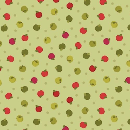 SM105 Apples on Crisp Green, Small Things... Snuggle Season by Lewis & Irene