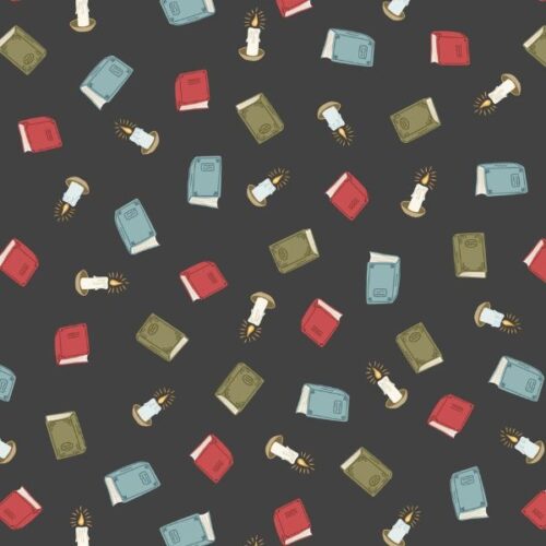 SM111 Books and Candles on Dark Grey, Small Things... Snuggle Season by Lewis & Irene