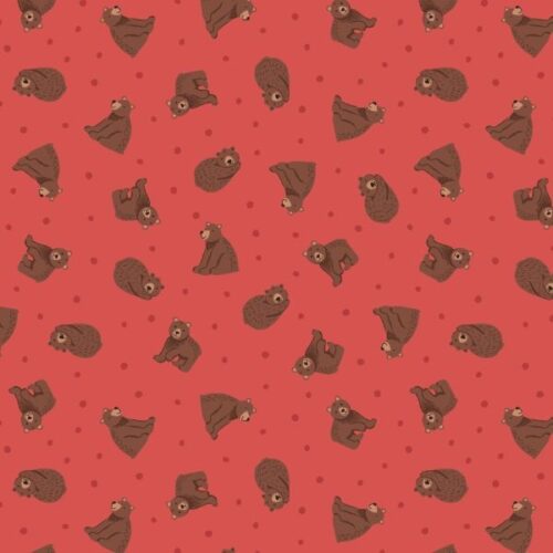 SM112 Sleepy Bears on Red, Small Things... Snuggle Season by Lewis & Irene