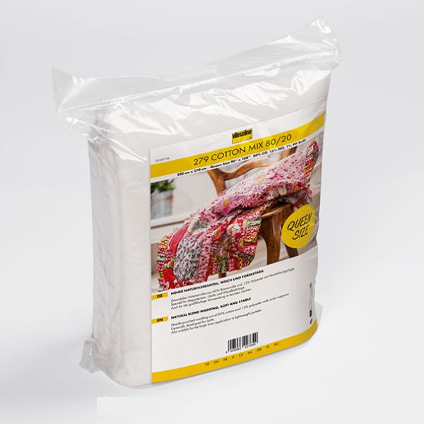 279 8020 Vlieseline Cotton Blend Wadding Queen Size