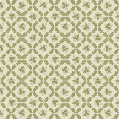 A934A.Acorn Trellis on Green Mist, Old Quercus by Lewis & Irene