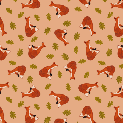 A939.Fox on Light Terracotta , Old Quercus by Lewis & Irene