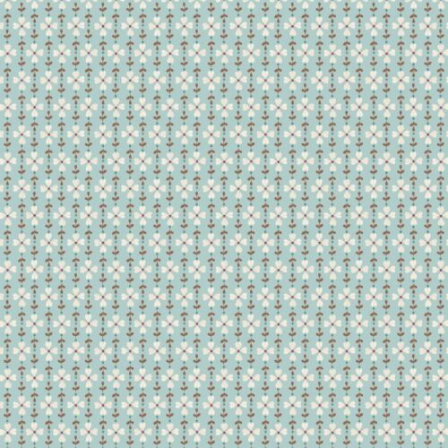 A941A.Flower Chains on Duck Egg Blue, Cosy Home by Lewis & Irene