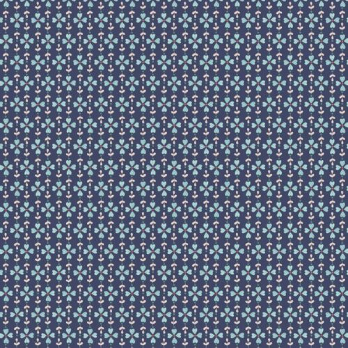 A941C.Flower Chains on Dark Blue, Cosy Home by Lewis & Irene