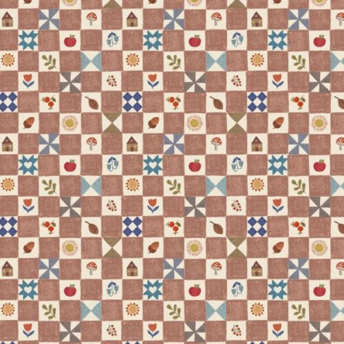 A942C.Little Chequered Milk Chocolate, Cosy Home by Lewis & Irene