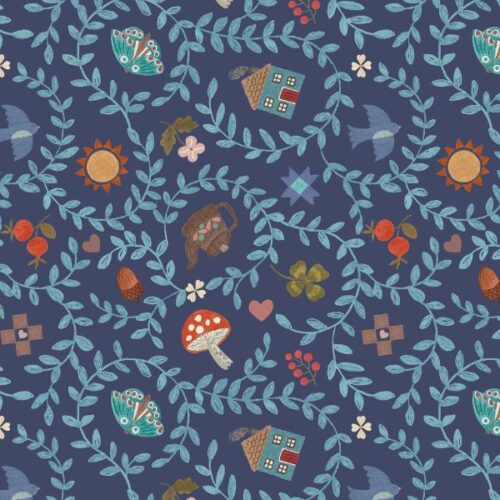 A945C.Cosy Home on Dark Blue, Cosy Home by Lewis & Irene