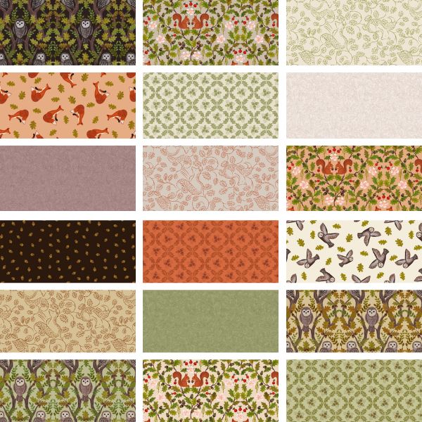 Old Quercus Fat Quarter Pack by Lewis & Irene