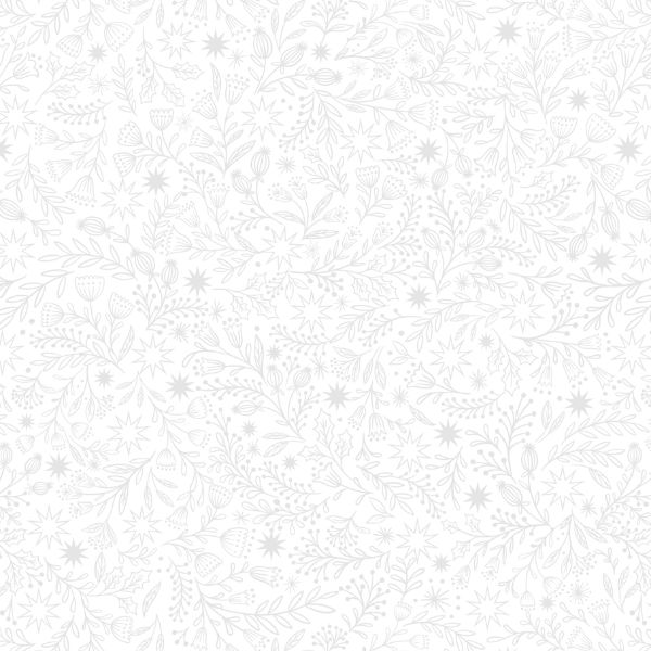 TT28A White on White Star Floral, Tiny Tonals by Lewis & Irene