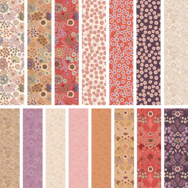 Jardin d'Automne Fat Quarter Pack by Lewis & Irene