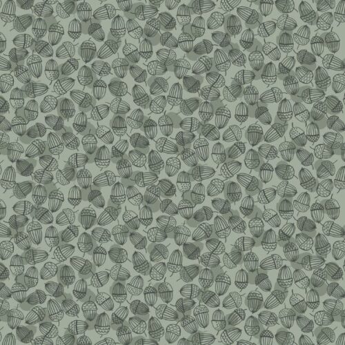 F681.3 Acorns on Sage, Snuggle up Season Flannel by Lewis & Irene