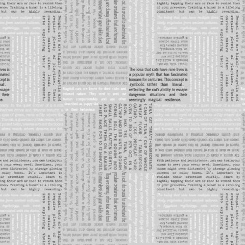 A964C Cat Text on Light Grey, The Purrfect Book Club by Lewis & Irene