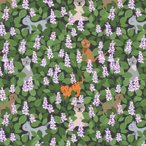 A963C Catnip Multi on Grey, The Purrfect Book Club by Lewis & Irene