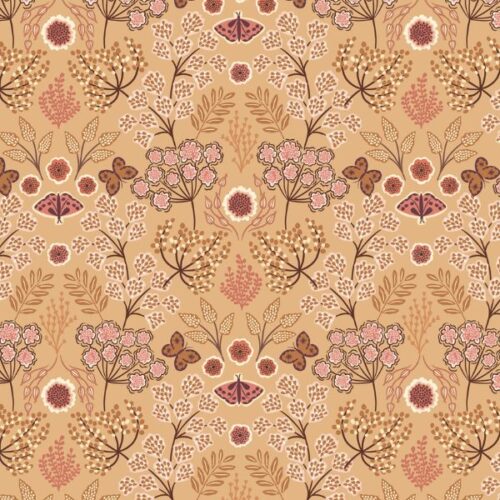 A930A Large Floral Butterfly Warm Gold, Jardin d’Automne by Lewis & Irene