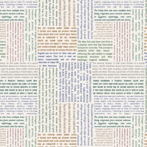 A964A Multi Cat Text on Cream, The Purrfect Book Club by Lewis & Irene