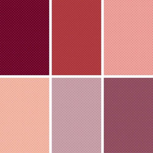 Poppy Seeds Rosy Fat Quarter Pack (6 pcs) by Edyta Sitar