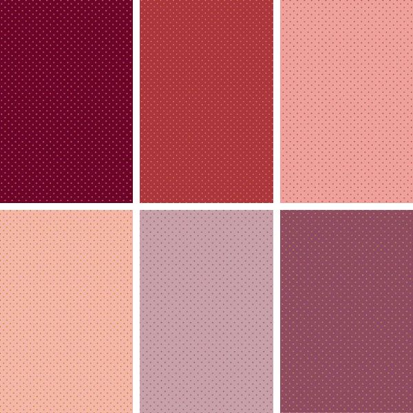 Poppy Seeds Rosy Fat Quarter Pack (6 pcs) by Edyta Sitar