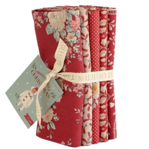 TD300242 Red Fat Quarter Bundle, Merry Little Christmas by Tilda