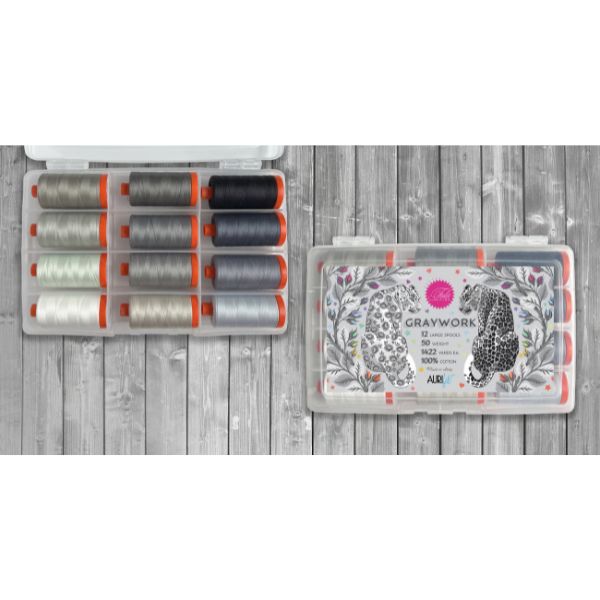 TP50GW12 Graywork by Tula Pink Aurifil Thread Set