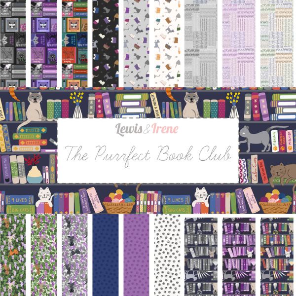 Purrfect Book Club Fat Quarter Pack by Lewis & Irene