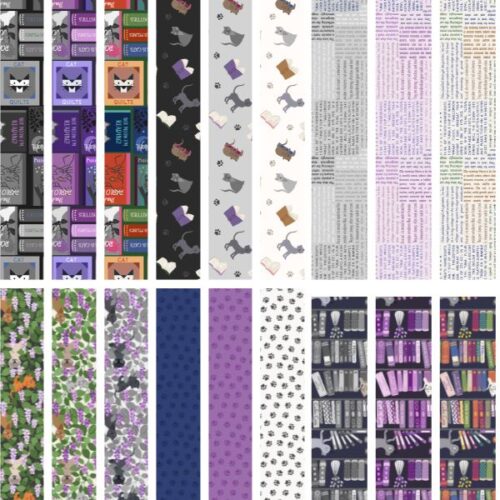 Purrfect Book Club Fat Quarter Pack by Lewis & Irene