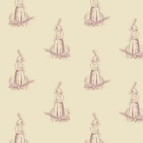 A-10081-E Farmer's Daughter Cream Pink, Laundry Line by Edyta Sitar