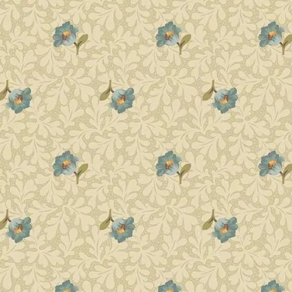 A-10099-B Buttercup Cream Blue, Laundry Line by Edyta Sitar