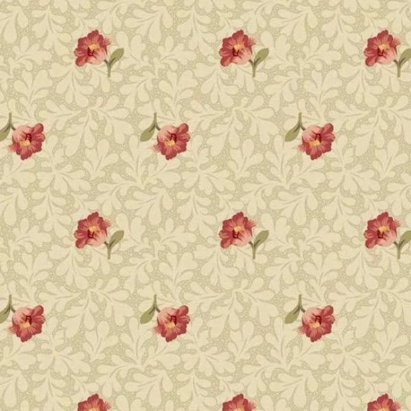A-10099-R Buttercup Cream Red, Laundry Line by Edyta Sitar