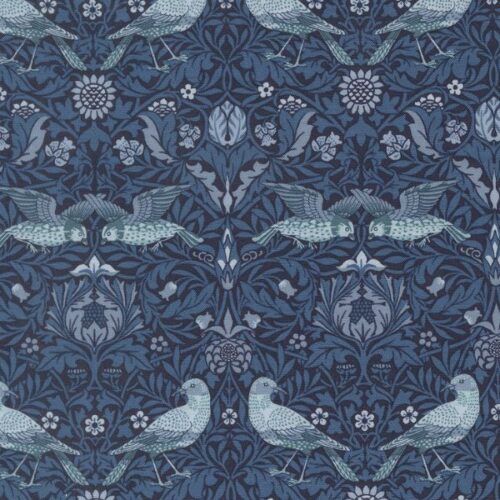 13381 15 Birds Damask Twilight, Morris Muse by Barbara Brackman