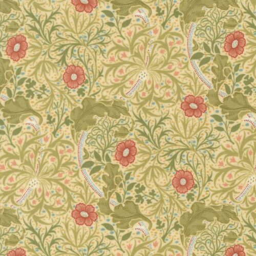 13382 11 Seaweed Florals Parchment, Morris Muse by Barbara Brackman