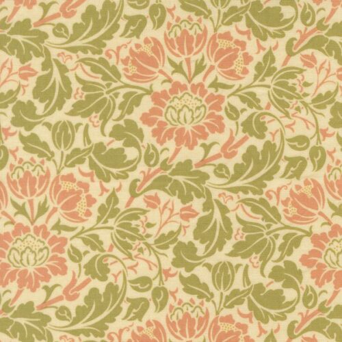 13384 11 Flowering Scroll Florals Parchment, Morris Muse by Barbara Brackman