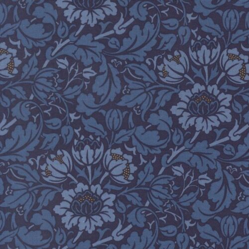 13384 14 Flowering Scroll Florals Twilight, Morris Muse by Barbara Brackman