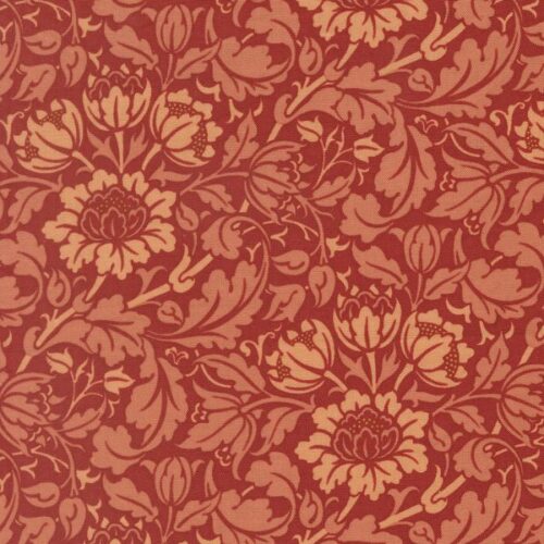 13384 16 Flowering Scroll Florals Russet, Morris Muse by Barbara Brackman