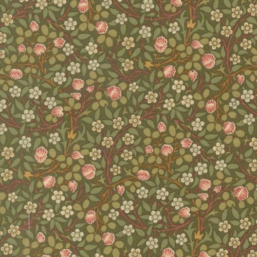 13385 12 Clover Small Floral Sage, Morris Muse by Barbara Brackman