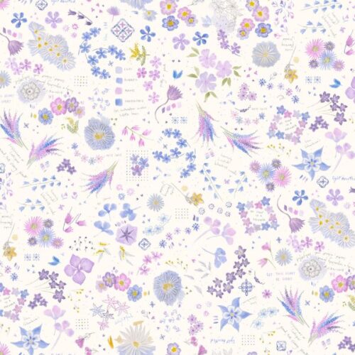 24659 11 Collage on Snowdrop, Delphinium by Janet Clare