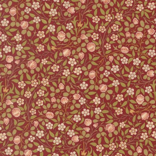 13385 16 Clover Small Floral Russet, Morris Muse by Barbara Brackman